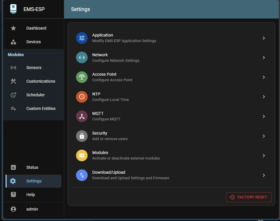 Web Settings